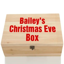 Personalised Natural Wooden Christmas Eve Keepsake Box Christmas Eve Keepsake Boxes|