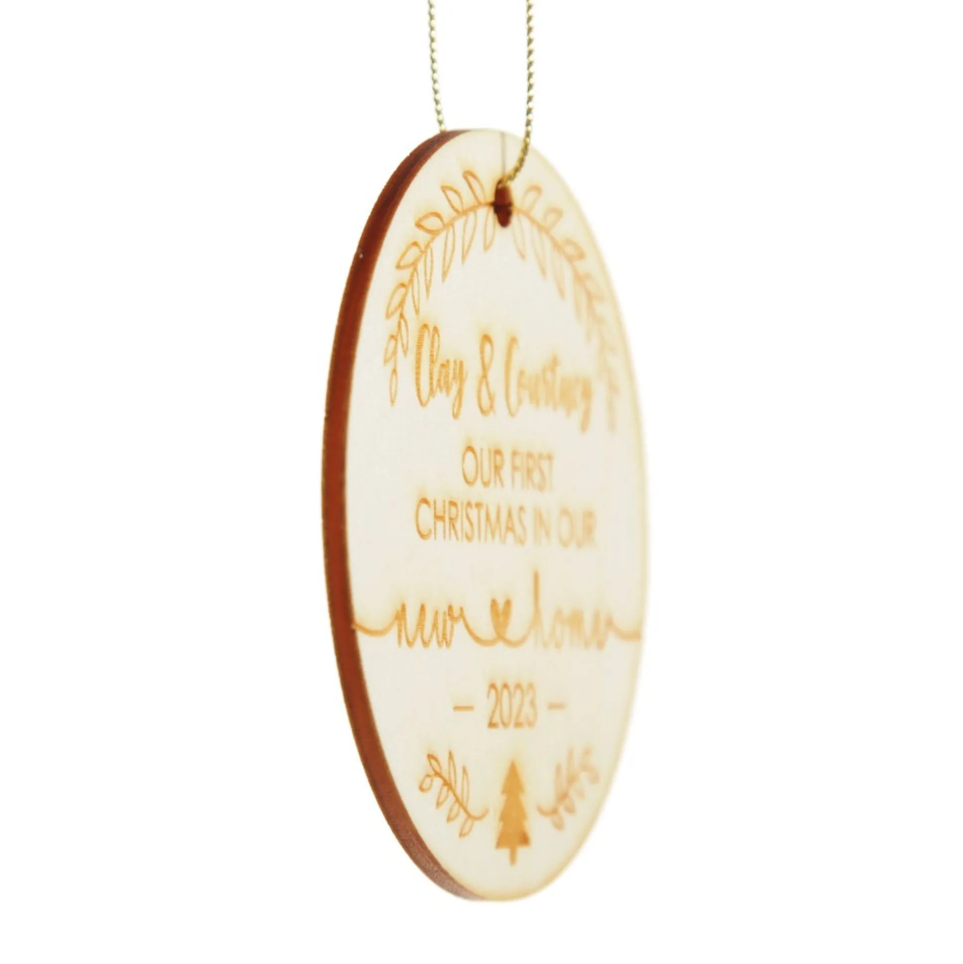 Personalised Our First Christmas New Home Etched Decoration Personalised Decorations|