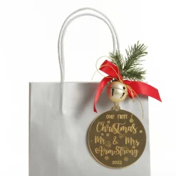 Personalised Our First Christmas as Mr and Mrs Etched Christmas Decoration Personalised Decorations|