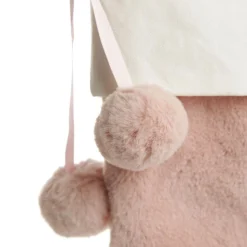Personalised Pink Fur Christmas Stocking with Pom Poms Personalised Stockings|
