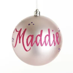 Personalised Pink Shatterproof Christmas Bauble Personalised Baubles|