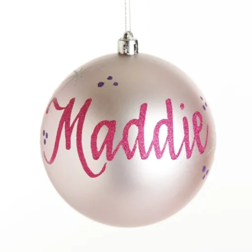 Personalised Pink Shatterproof Christmas Bauble Personalised Baubles|