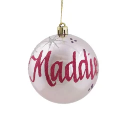Personalised Pink Shatterproof Christmas Bauble Personalised Baubles|