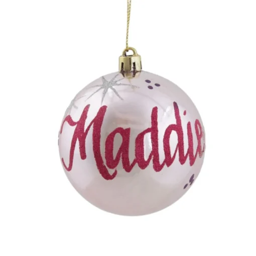 Personalised Pink Shatterproof Christmas Bauble Personalised Baubles|