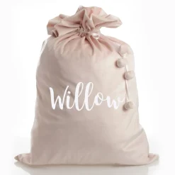 Personalised Pink Velvet Santa Sack Personalised Santa Sacks|