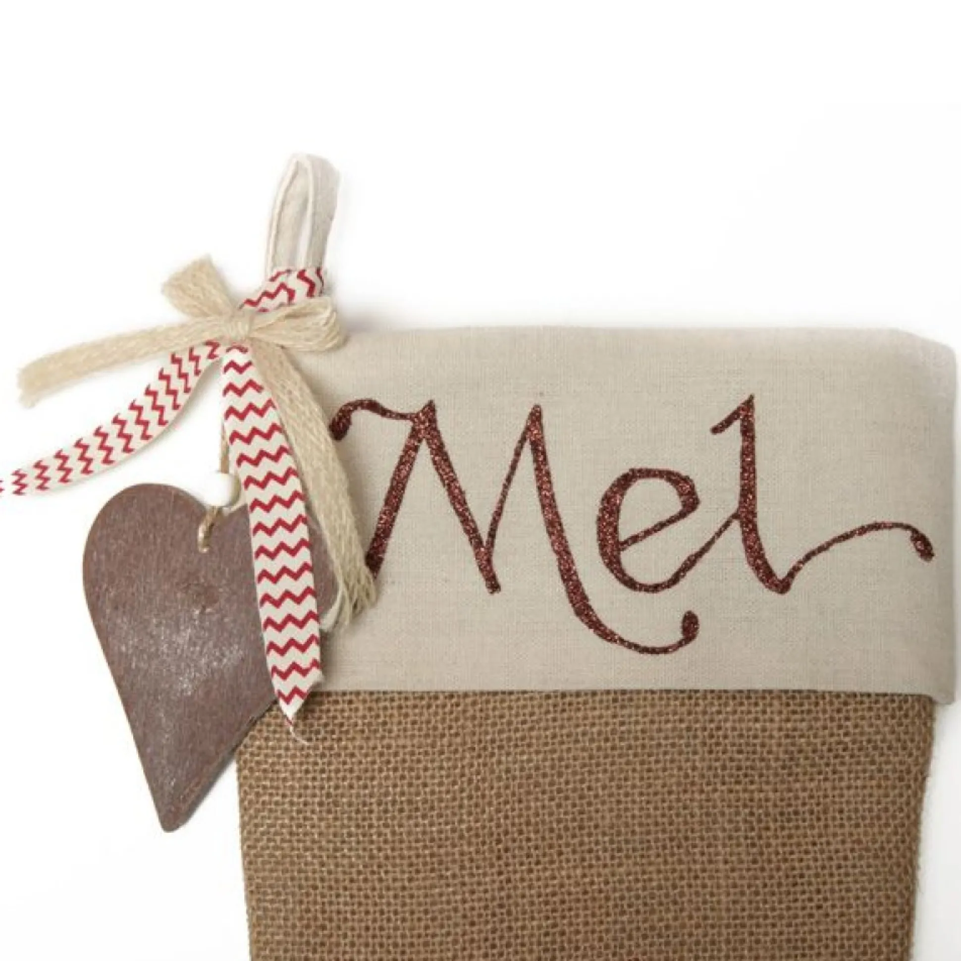 Personalised Plain Burlap Christmas Stocking Personalised Stockings|