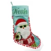Personalised Pom Pom Beach Santa Christmas Stocking Personalised Stockings|