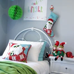 Personalised Pom Pom Beach Santa Christmas Stocking Personalised Stockings|