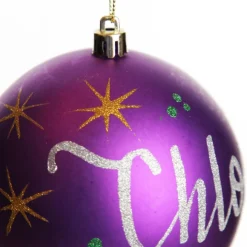 Personalised Purple Shatterproof Christmas Bauble Personalised Baubles|