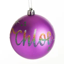 Personalised Purple Shatterproof Christmas Bauble Personalised Baubles|