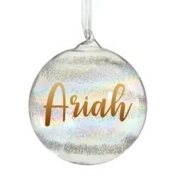 Personalised Rainbow Glass Christmas Bauble Personalised Baubles|