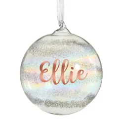 Personalised Rainbow Glass Christmas Bauble Personalised Baubles|