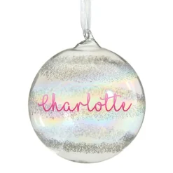 Personalised Rainbow Glass Christmas Bauble Personalised Baubles|