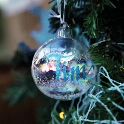 Personalised Rainbow Glass Christmas Bauble Personalised Baubles|