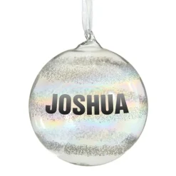 Personalised Rainbow Glass Christmas Bauble Personalised Baubles|
