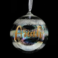 Personalised Rainbow Glass Christmas Bauble Personalised Baubles|