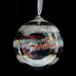 Personalised Rainbow Glass Christmas Bauble Personalised Baubles|
