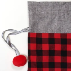 Personalised Red and Black Buffalo Check Christmas Santa Sack Personalised Santa Sacks|