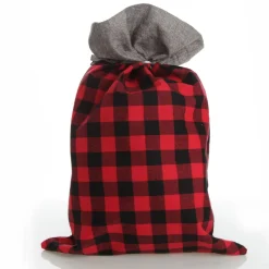 Personalised Red and Black Buffalo Check Christmas Santa Sack Personalised Santa Sacks|