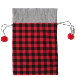 Personalised Red and Black Buffalo Check Christmas Santa Sack Personalised Santa Sacks|