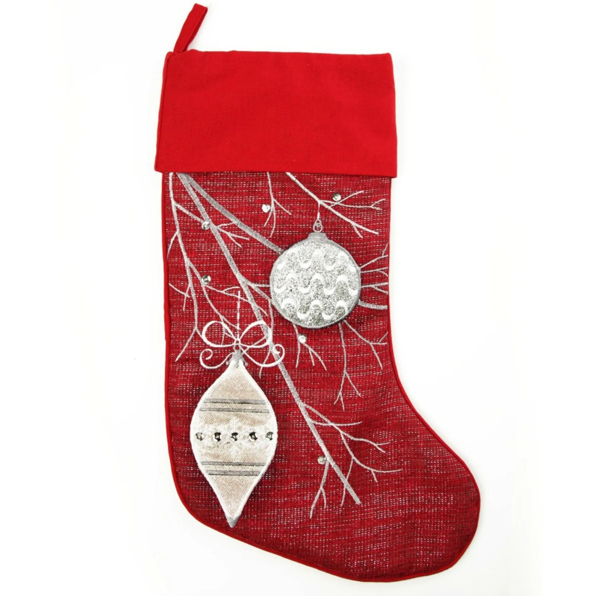 Personalised Red Bauble Christmas Stocking Personalised Stockings|