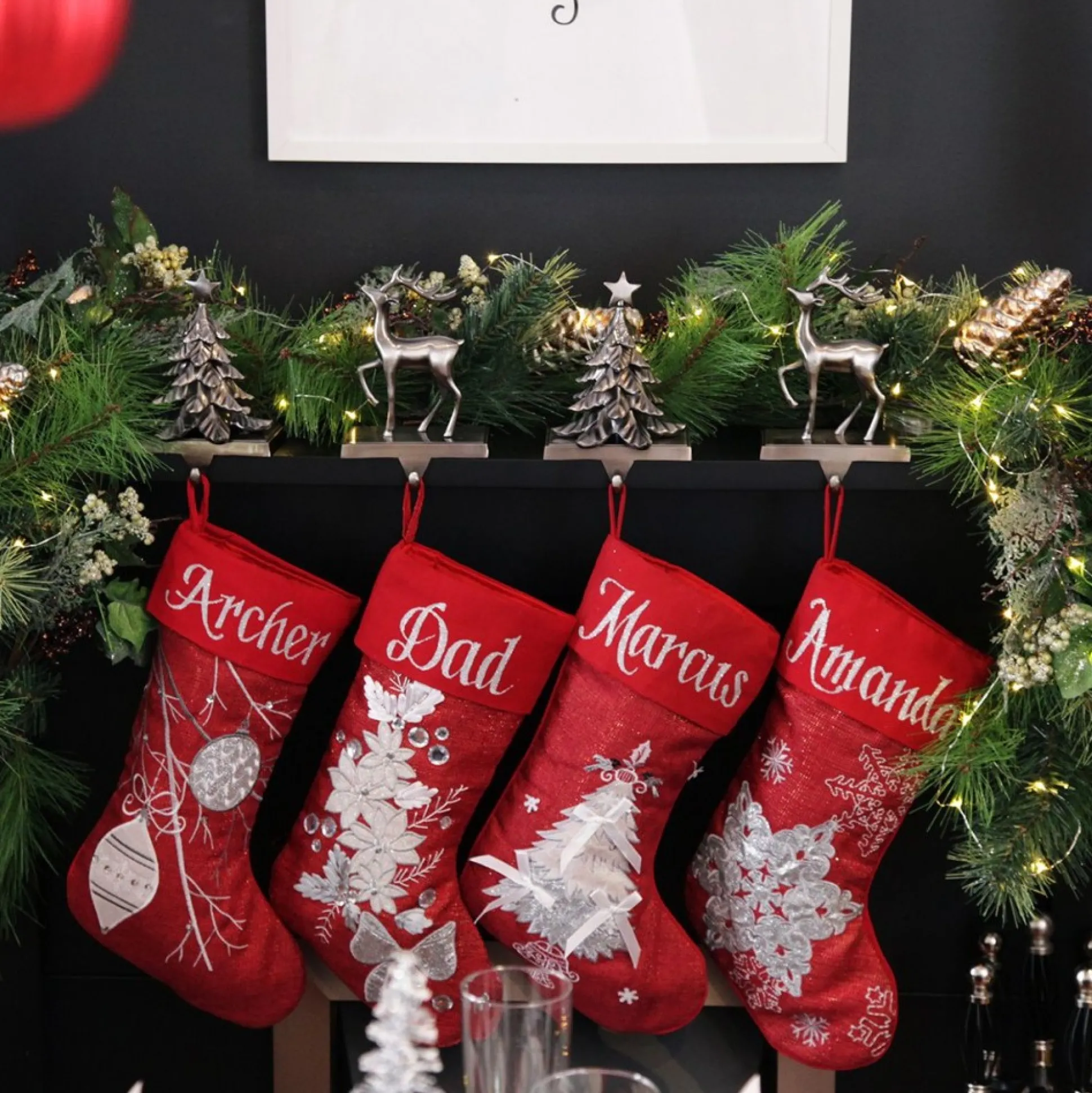 Personalised Red Bauble Christmas Stocking Personalised Stockings|