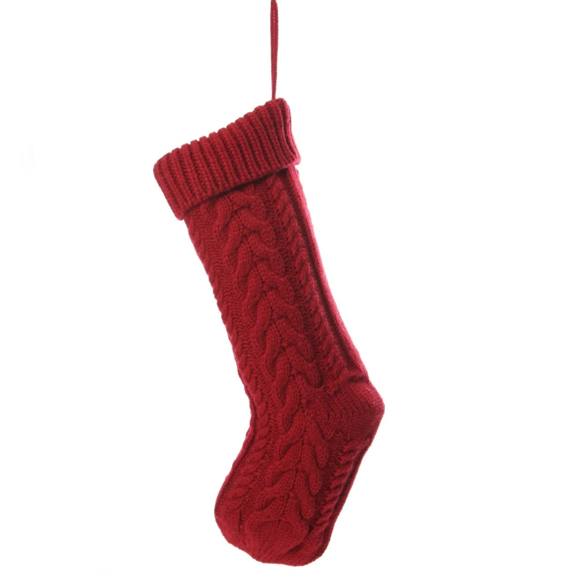 Personalised Red Cable Knit Christmas Stocking Personalised Stockings|