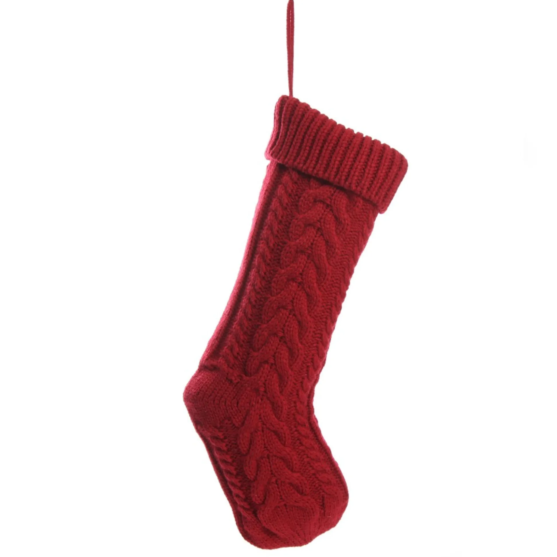 Personalised Red Cable Knit Christmas Stocking Personalised Stockings|