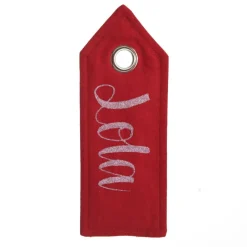 Personalised Red Linen Santa Sack Tag Personalised Santa Sacks|