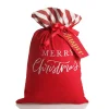Personalised Red Merry Christmas Santa Sack with Candy Cane Stripe Trim Personalised Santa Sacks|