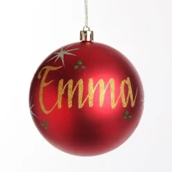 Personalised Red Shatterproof Christmas Bauble Personalised Baubles|