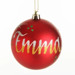 Personalised Red Shatterproof Christmas Bauble Personalised Baubles|