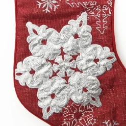 Personalised Red Snowflake Christmas Stocking Personalised Stockings|