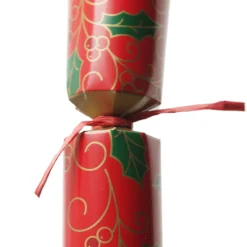 Personalised Red Swirling Holly Bon Bon - Single Christmas Bon Bons|