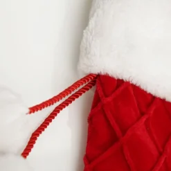 Personalised Red Velvet Quilted Christmas Stocking with Laser Cut Name Personalised Stockings|