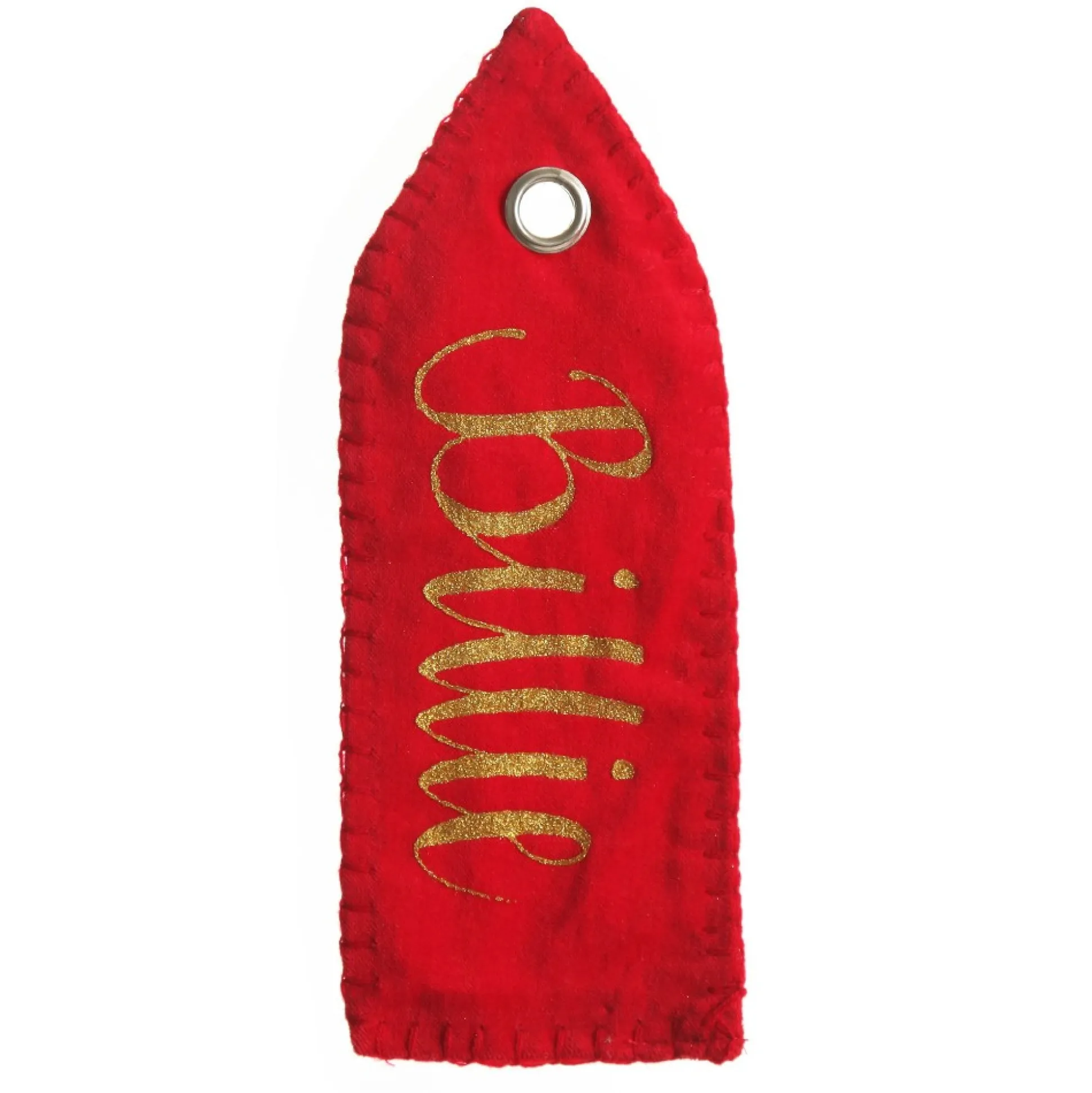 Personalised Red Velvet Santa Sack Tag Personalised Santa Sacks|