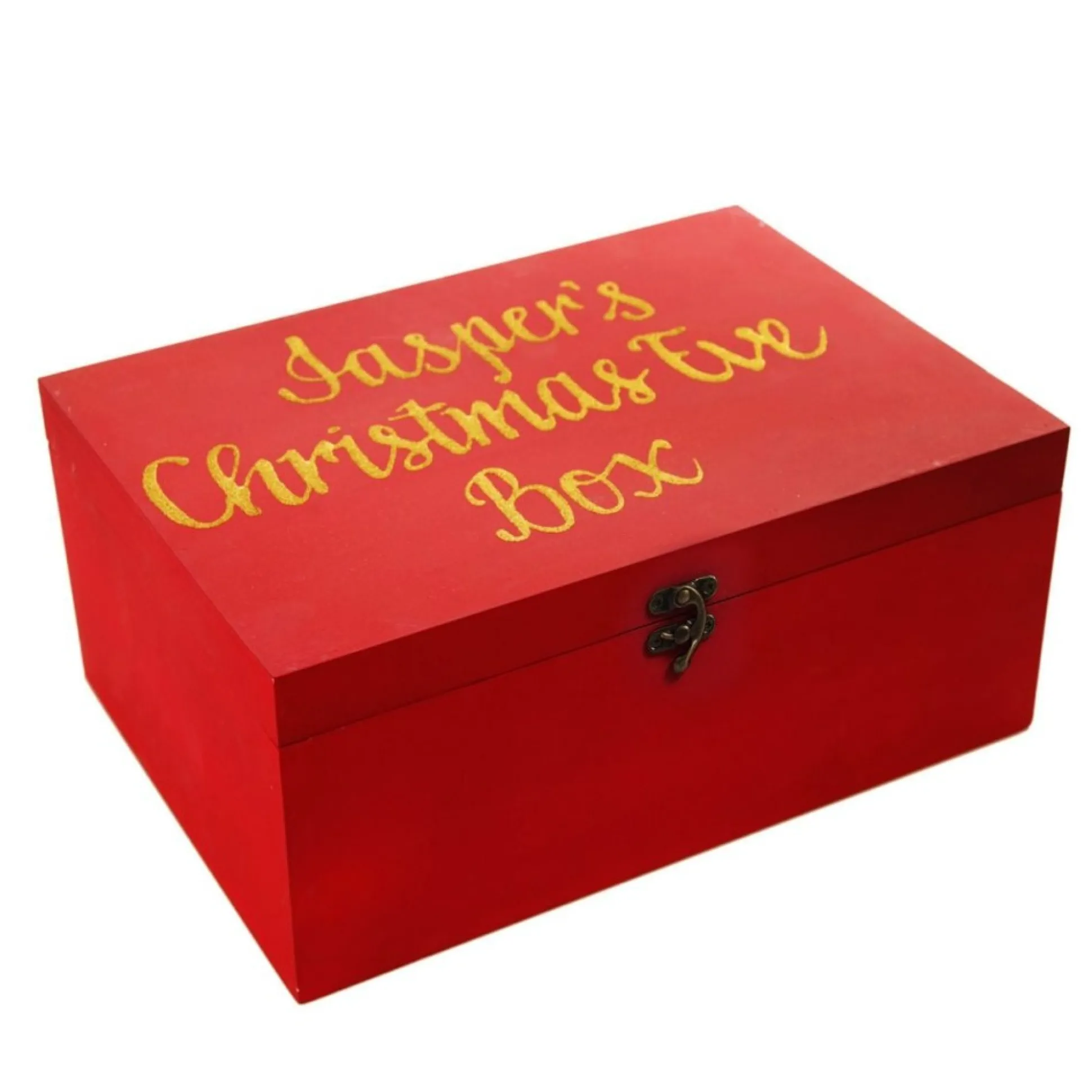 Personalised Red Wooden Christmas Eve Keepsake Box Gift Wrap, Boxes, Bags & Tags|