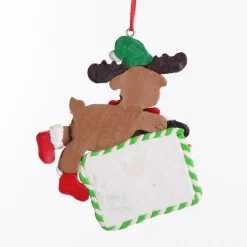 Personalised Reindeer with Plaque Decoration Personalised Decorations|