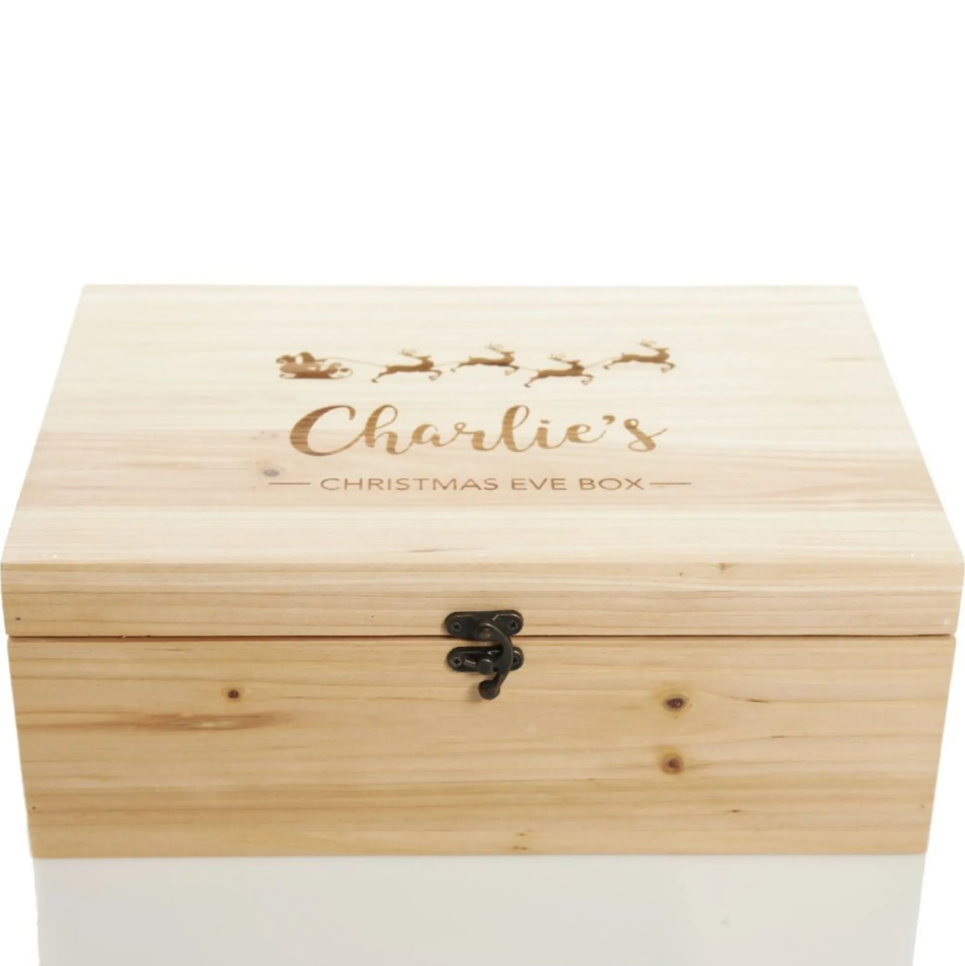 Personalised Santa Sleigh Wooden Christmas Eve Box Gift Wrap, Boxes, Bags & Tags|