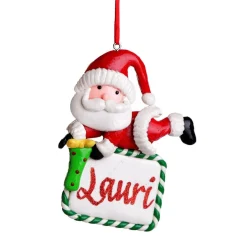 Personalised Santa with Plaque Decoration Personalised Decorations|