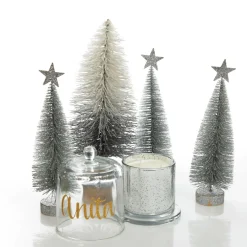 Personalised Silver Scented Christmas Candle with Glass Cloche Christmas Candles And Scents|