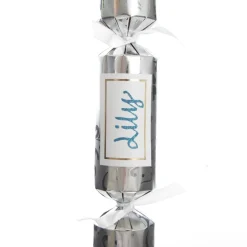 Personalised Silver Swirl Bon Bon - Single Christmas Bon Bons|