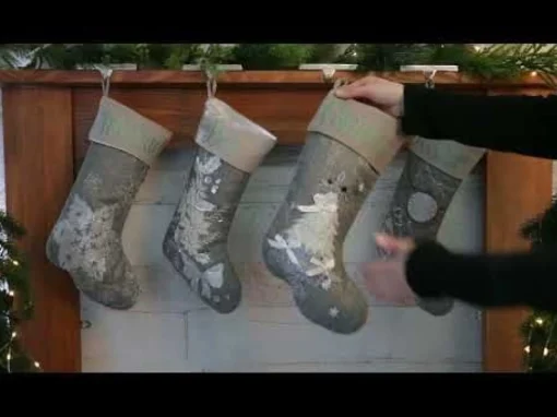 Personalised Silver Tree Christmas Stocking Personalised Stockings|