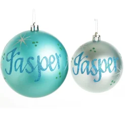 Personalised Sky Blue Shatterproof Christmas Bauble Personalised Baubles|