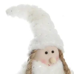 Personalised Standing White Girl Ornament with Timber Heart Christmas Figurines|