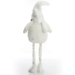 Personalised Standing White Girl Ornament with Timber Heart Christmas Figurines|