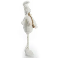 Personalised Standing White Girl Ornament with Timber Heart Christmas Figurines|