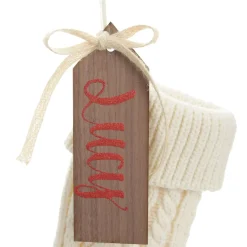 Personalised White Cable Knit Christmas Stocking Personalised Stockings|
