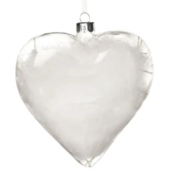 Personalised White Feather Glass Heart - Your Wings Were Ready Memorial Baubles|