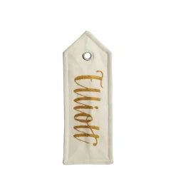 Personalised White Linen Santa Sack Tag Small Personalised Santa Sacks|